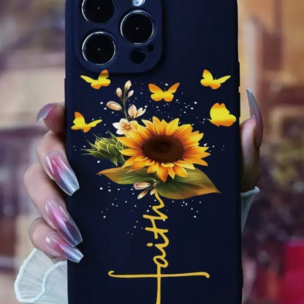 Sunflower Faith Yellow Butterfly Phone Case - Women Accessories - Picture 3 of 5